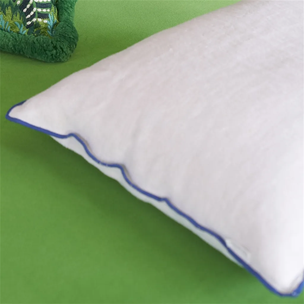 Brera Lino Alabaster & Cobalt Linen Cushion - Designers Guild