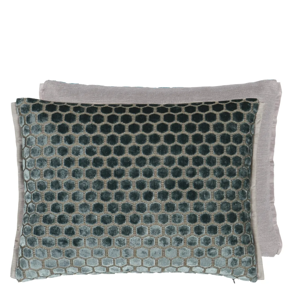 Jabot Moonstone Velvet Cushion - Designers Guild