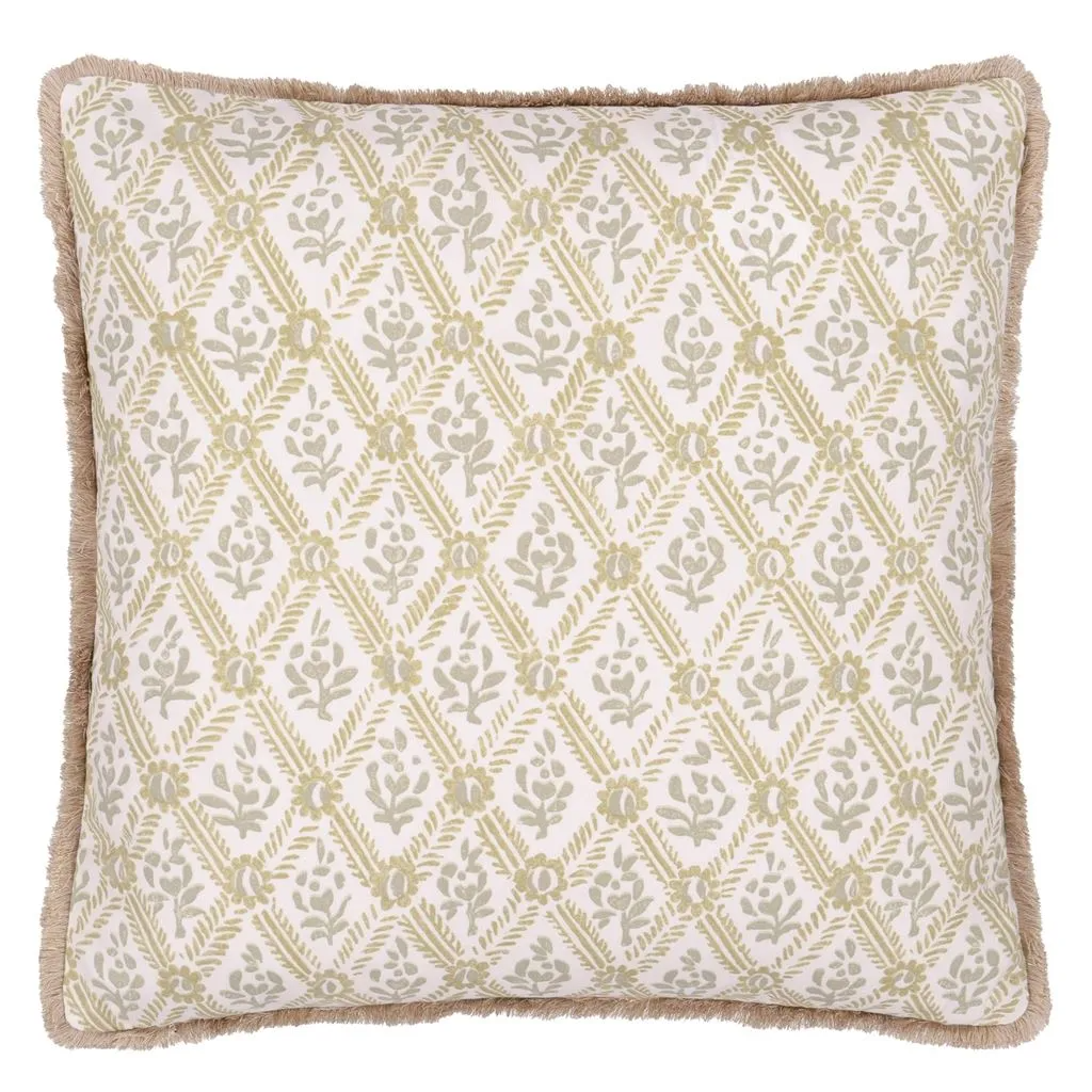 Suffolk Garden Slate Blue Cushion - Designers Guild
