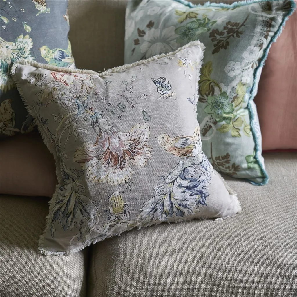 Suffolk Garden Slate Blue Cushion - Designers Guild
