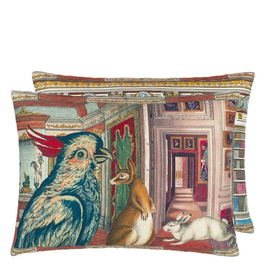 In The Library Sepia Cushion - Designers Guild