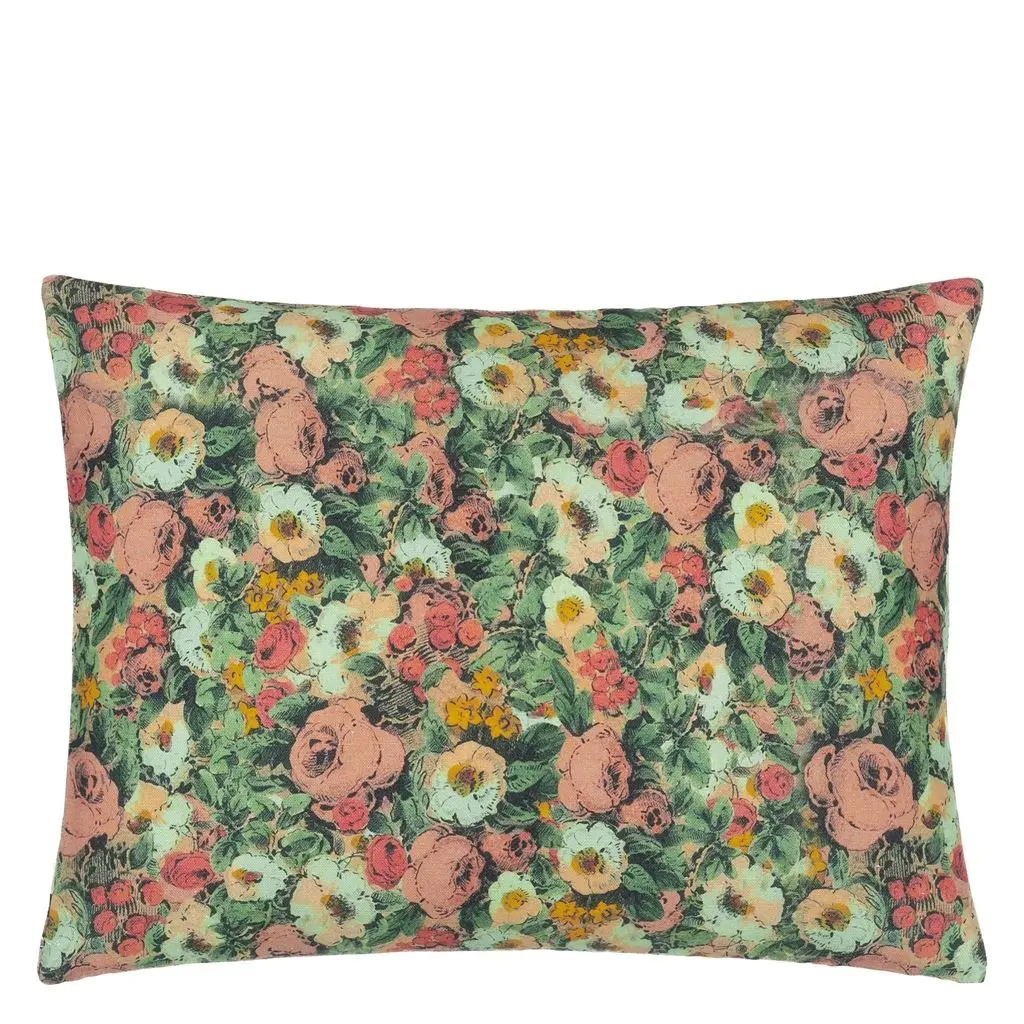Toucan Floral Sepia Cushion - Designers Guild