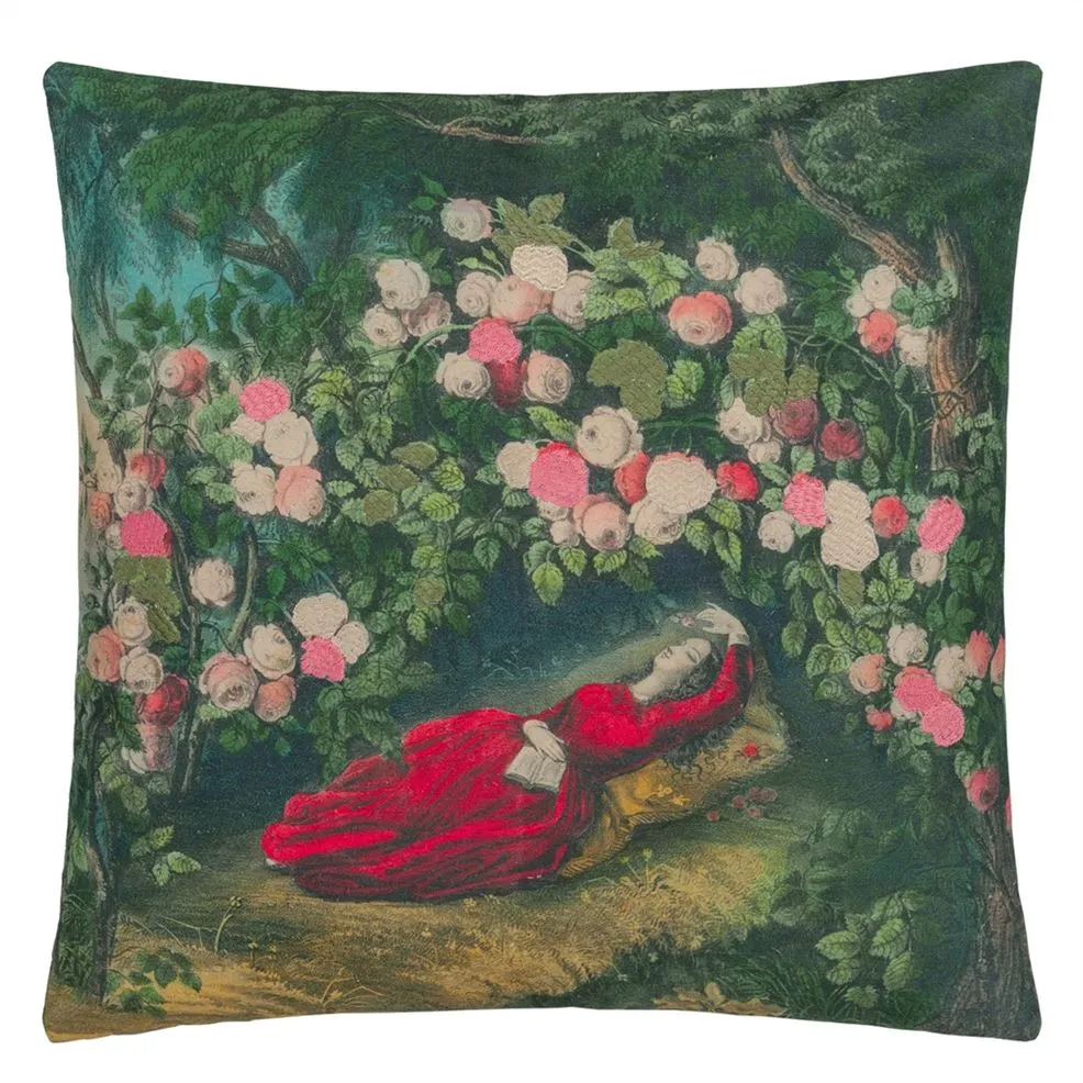 Bower Of Roses Forest Cushion - Designers Guild