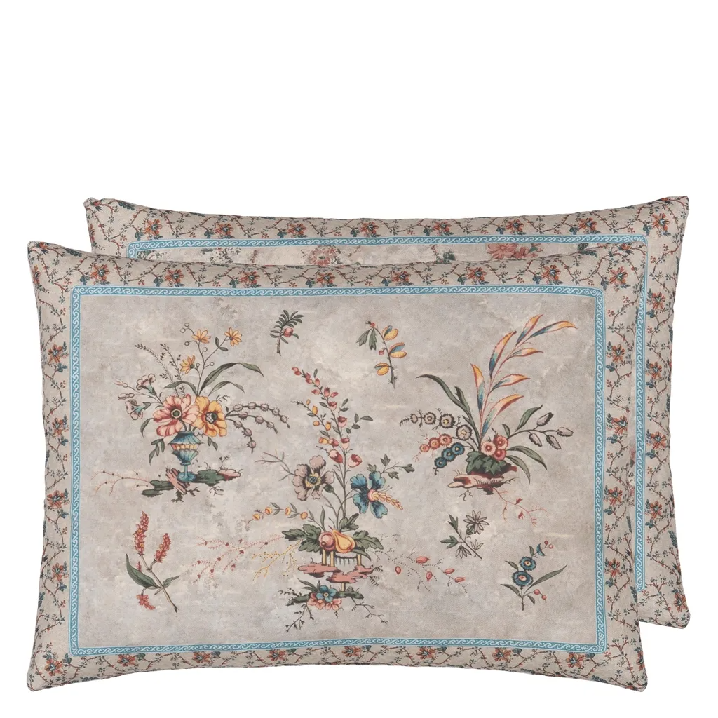 Vintage Floral Linen Cushion - Designers Guild