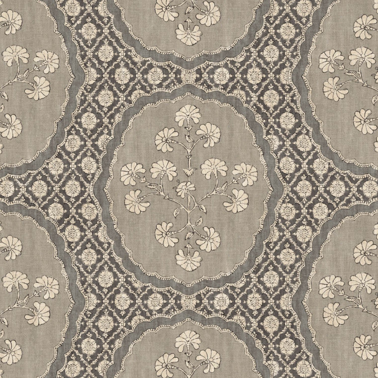 CELESTE Charcoal Linen Mix Fabric - Warner House
