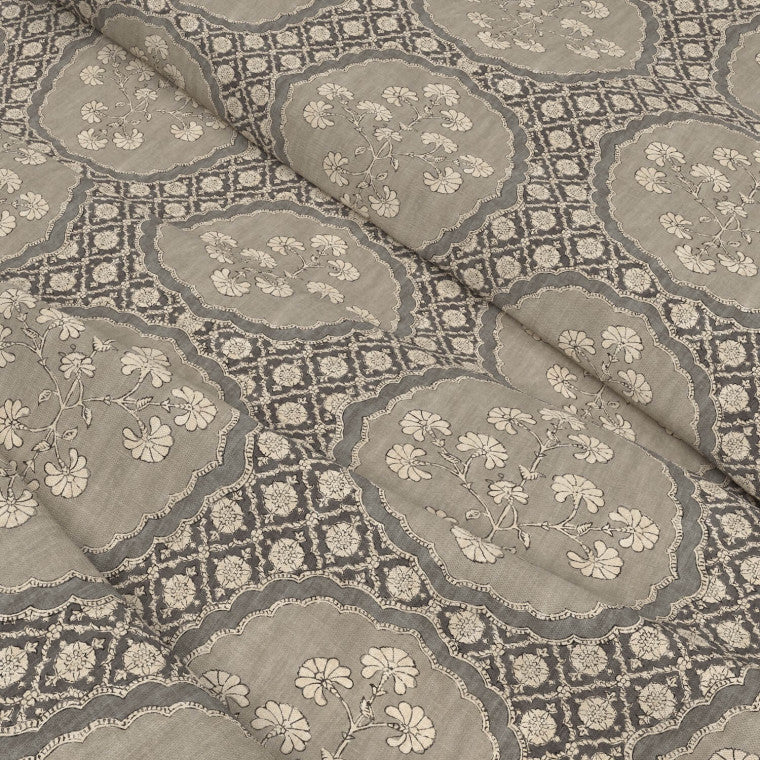 CELESTE Charcoal Linen Mix Fabric - Warner House