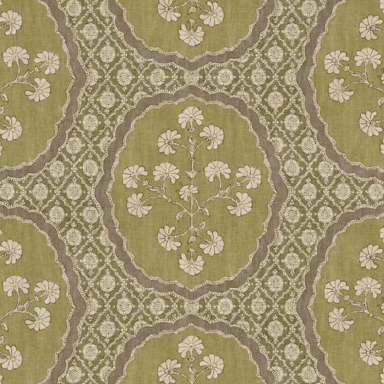 CELESTE Olive Linen Mix Fabric - Warner House