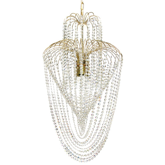 Cascade crystal light with polished brass