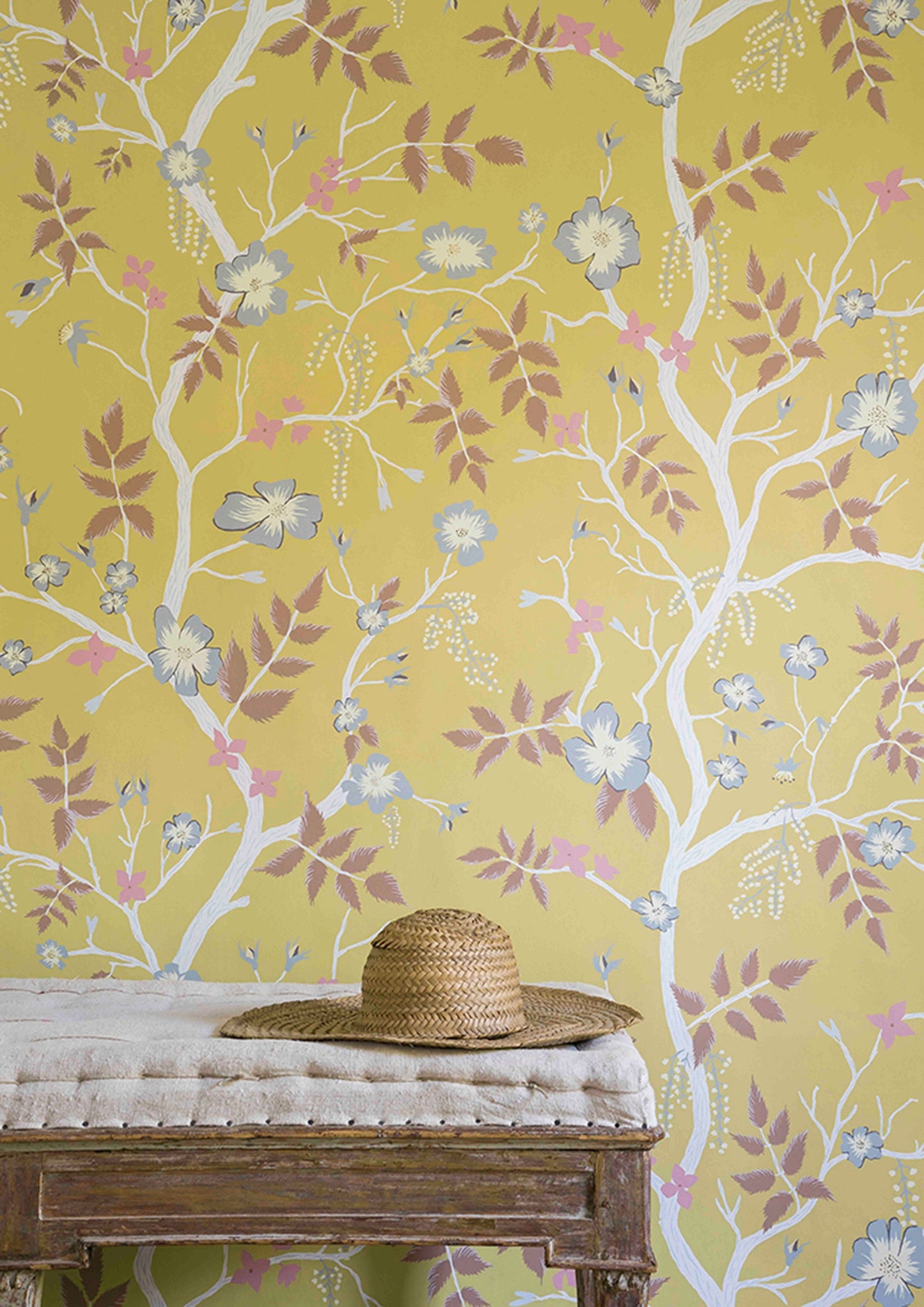 Cinda's Roses Room Wallpaper - Yellow