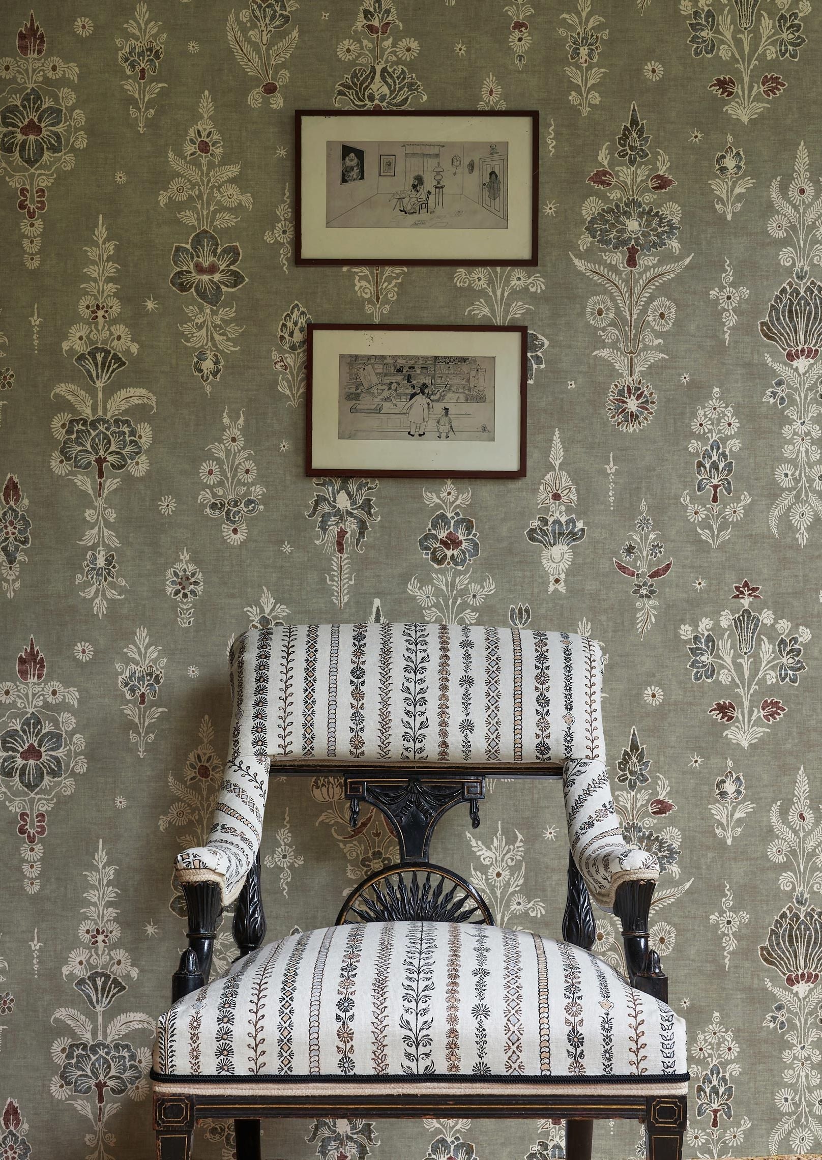 Citadel Fig Wallpaper - Gray - Lewis & Wood