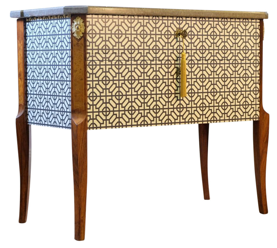 (723) Gustavian Style Commode with Art Deco Style Design (Single)