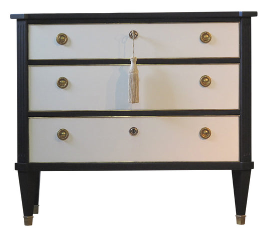 (834) Antique Gustavian Chest in Coco Chanel Style
