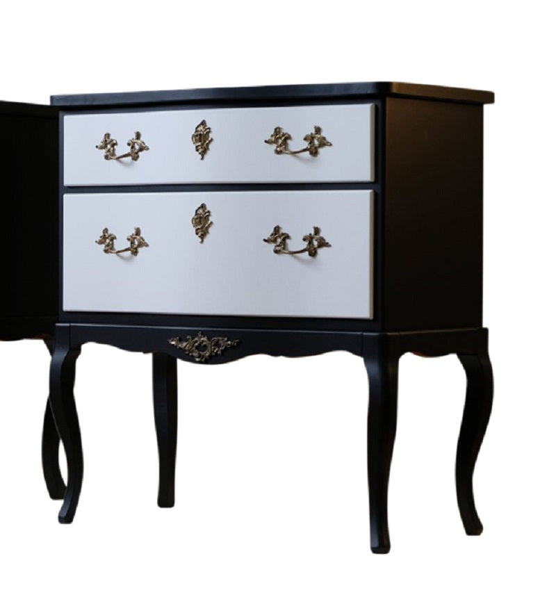(648-2) Rococo Bedside Commodes - a Pair