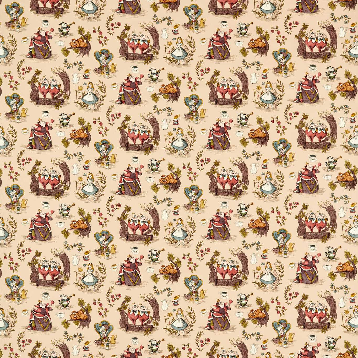 Alice In Wonderland Caramel Fabric