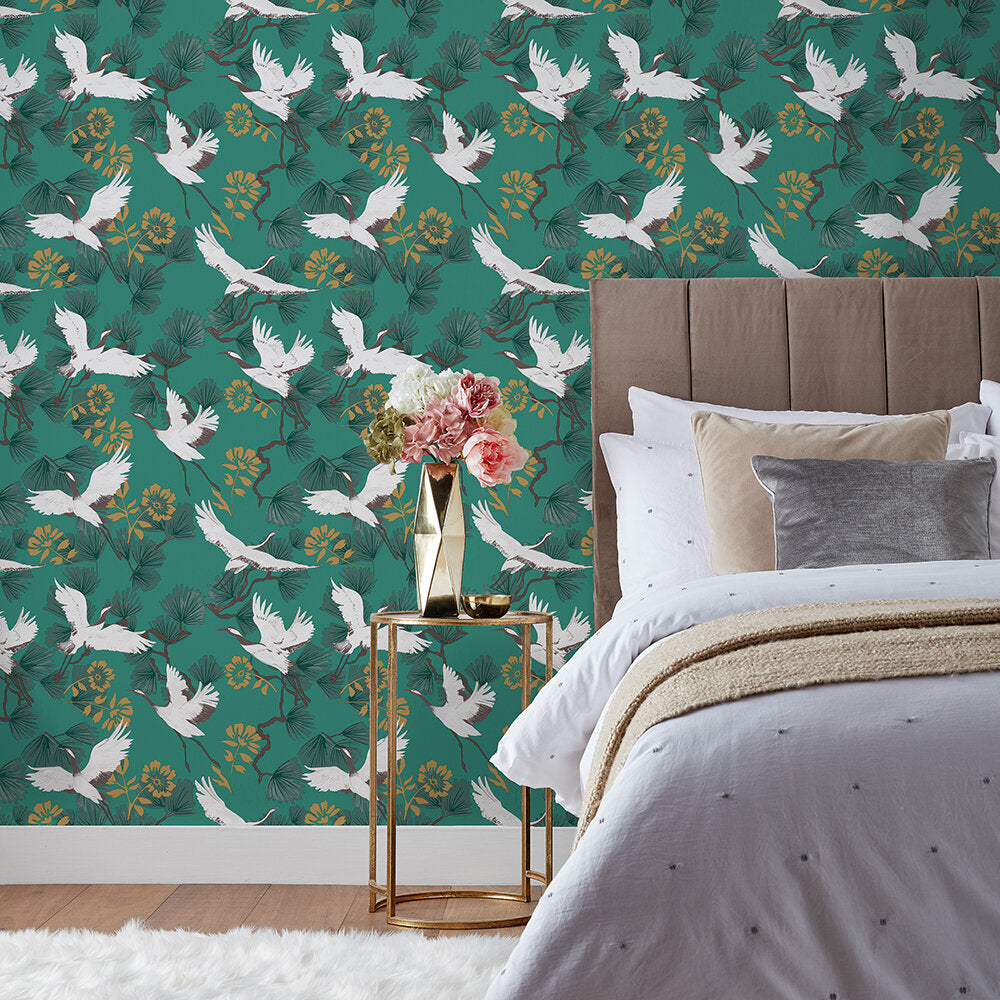 Demoiselle Room Wallpaper - Green