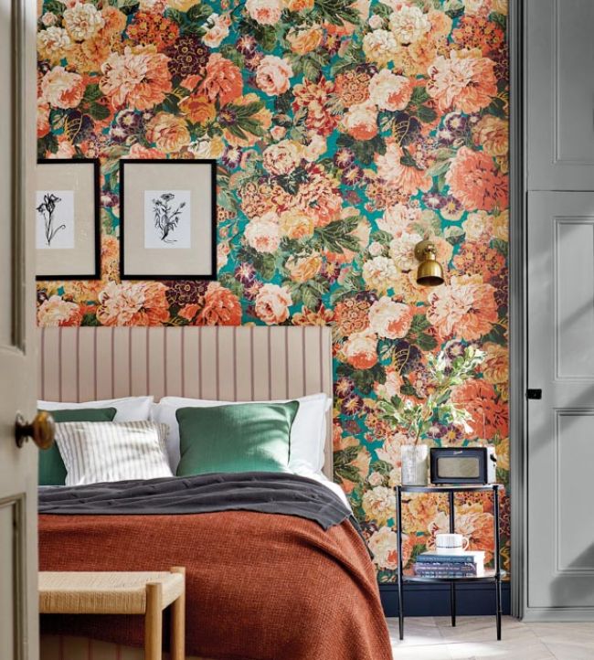 Very Rose And Peony Room Wallpaper - Multicolor