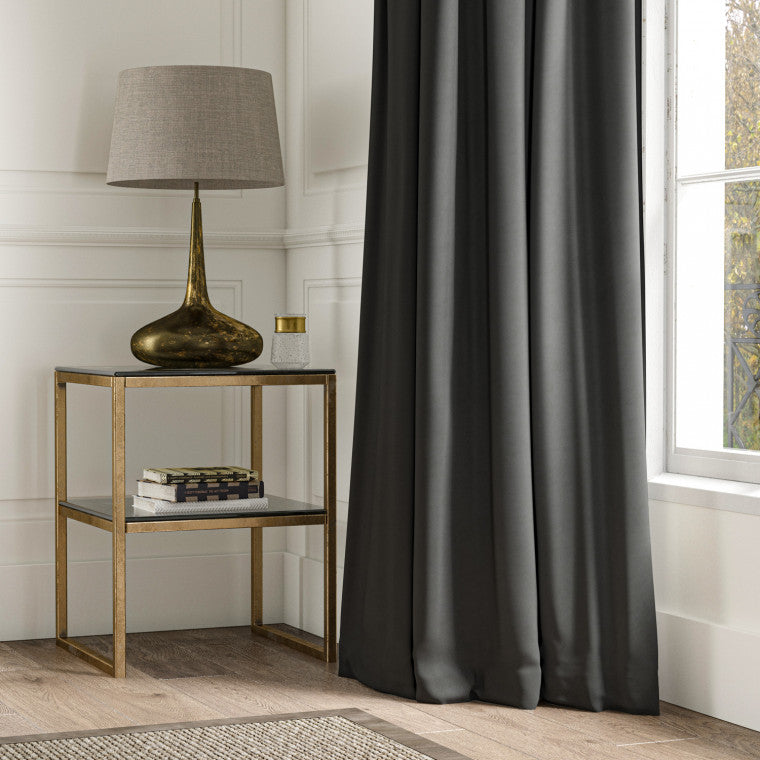 DOWNHAM Charcoal Velvet Fabric - Warner House
