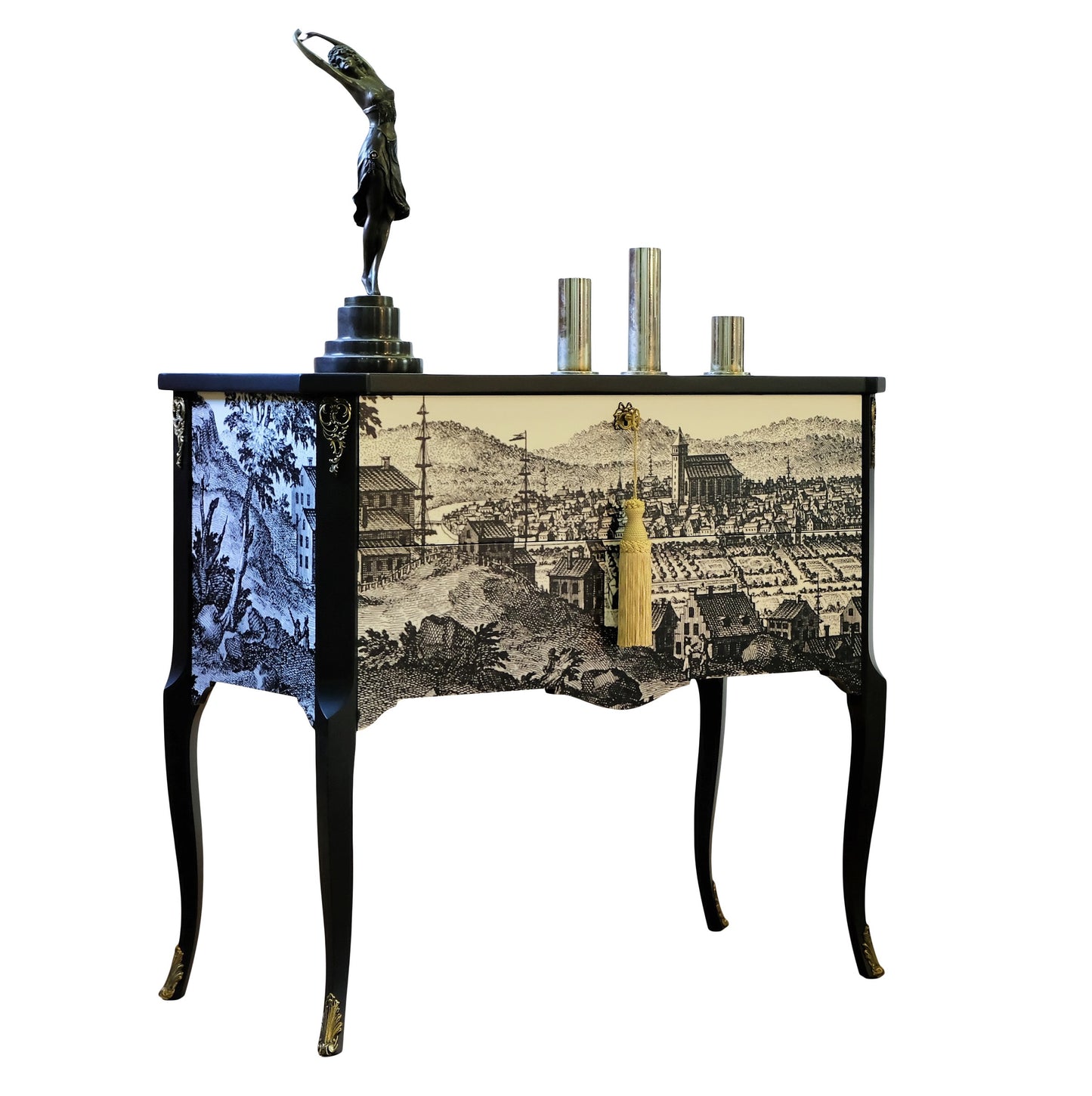 Gustavian Commode with 17th Century Style Print (Single)