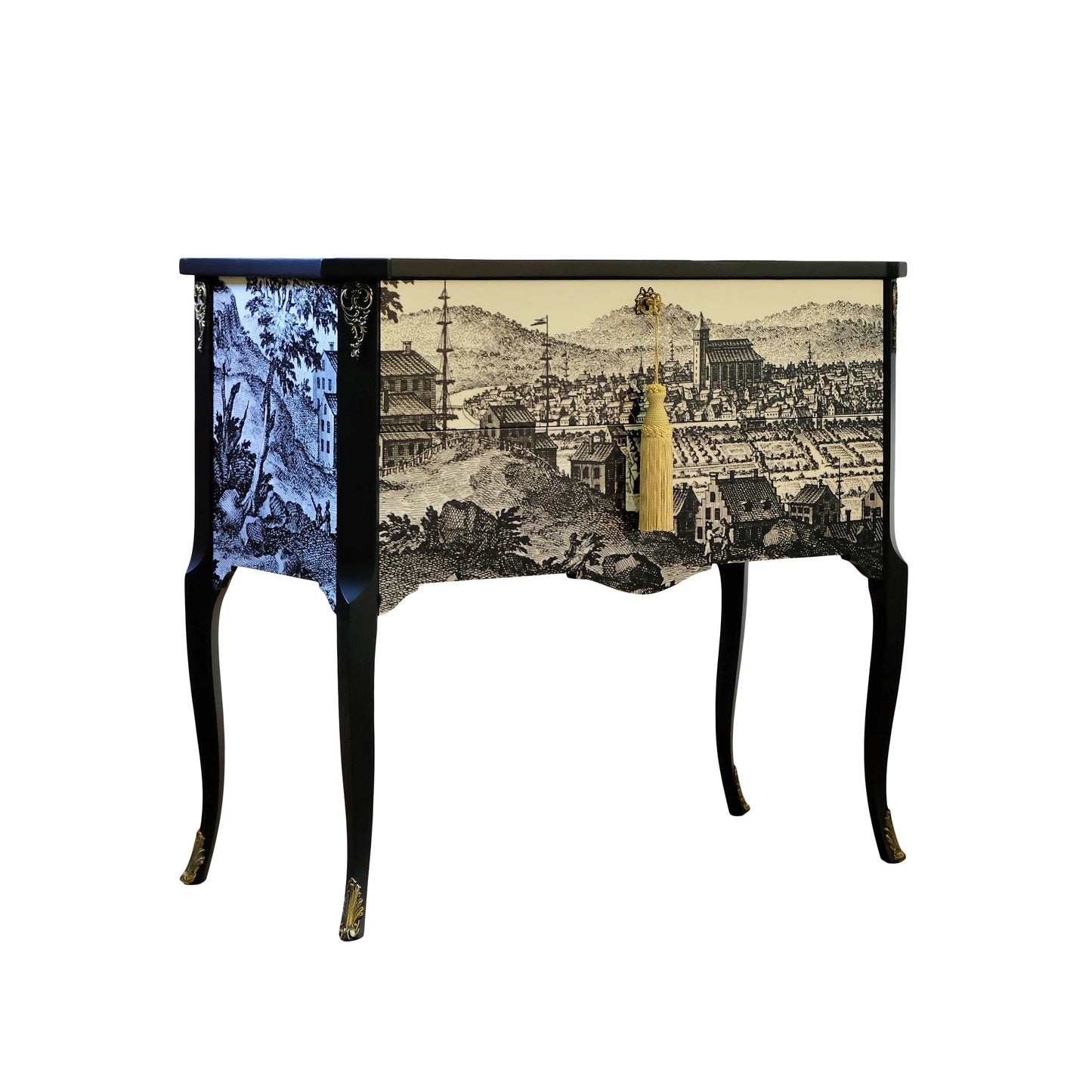 Gustavian Commode with 17th Century Style Print (Single)