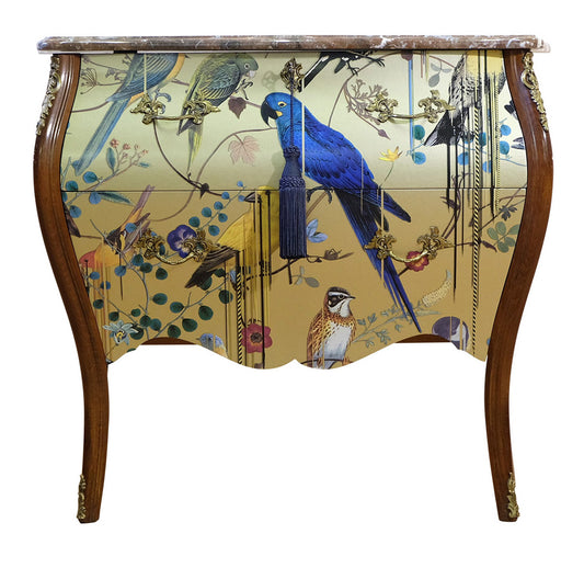 (901) Rococo Two Drawer Chest with Christian Lacroix Gold Design
