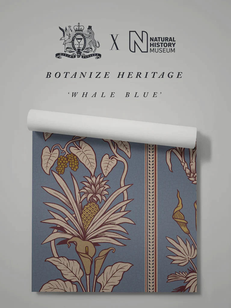 Botanize Heritage 'Whale Blue' Recycled Velvet Fabric