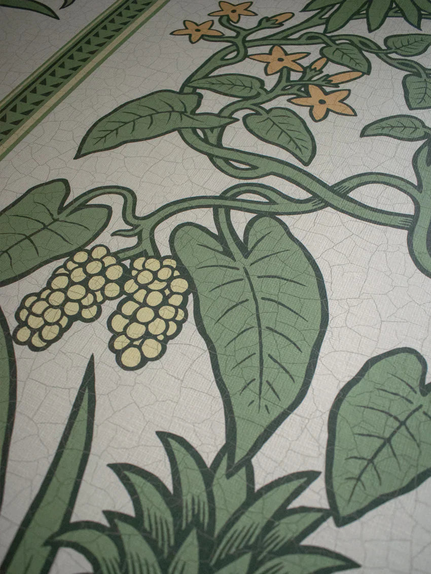 Botanize Heritage 'Palm Green' Recycled Room Velvet Fabric