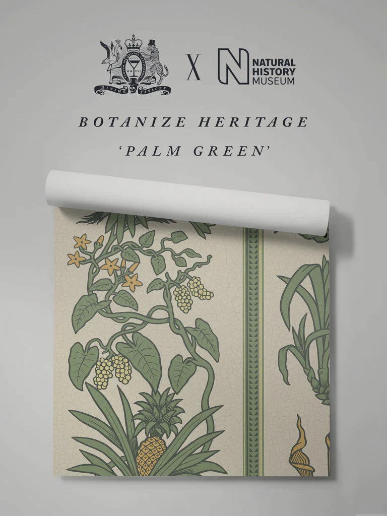 Botanize Heritage 'Palm Green' Recycled Velvet Fabric