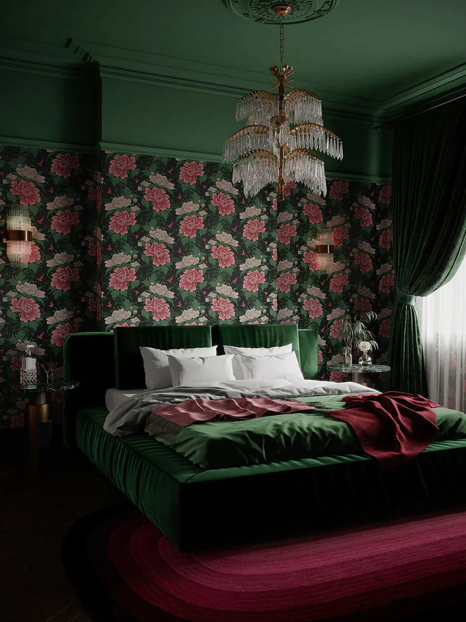 Bloomin' Marvellous 'Blush Green' Recycled Room Velvet Fabric