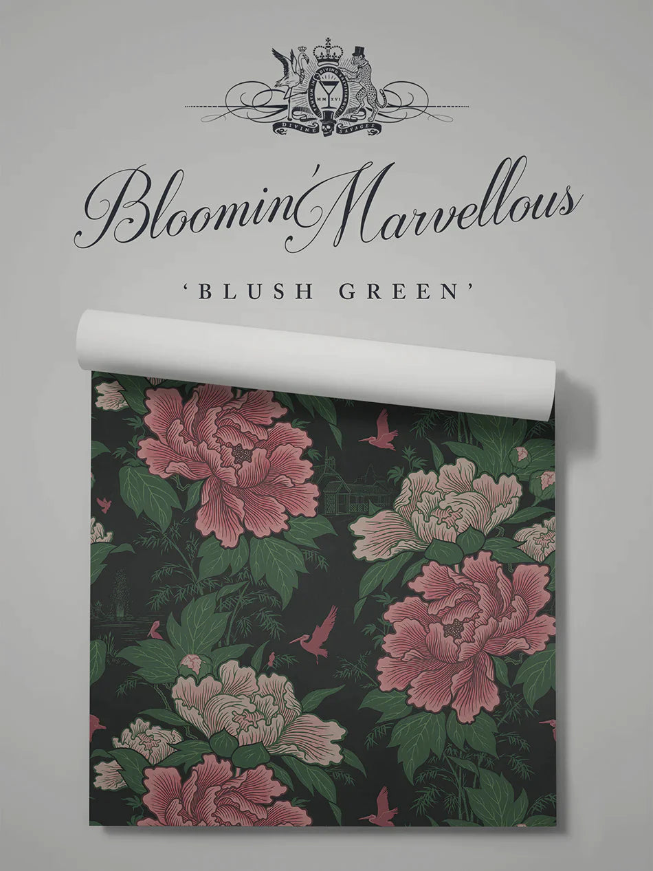Bloomin' Marvellous 'Blush Green' Recycled Velvet Fabric