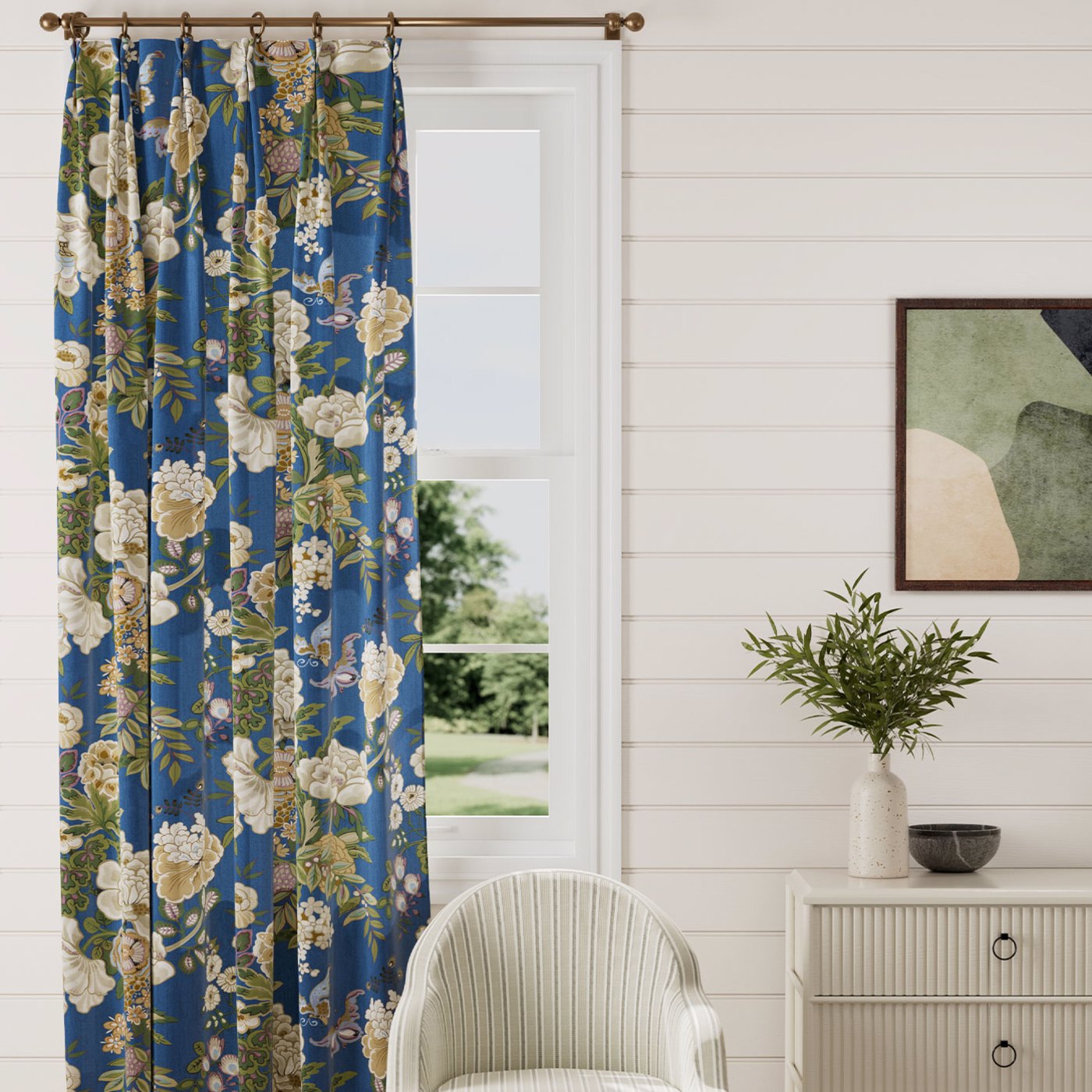 Emperor Peony Room Fabric - Blue