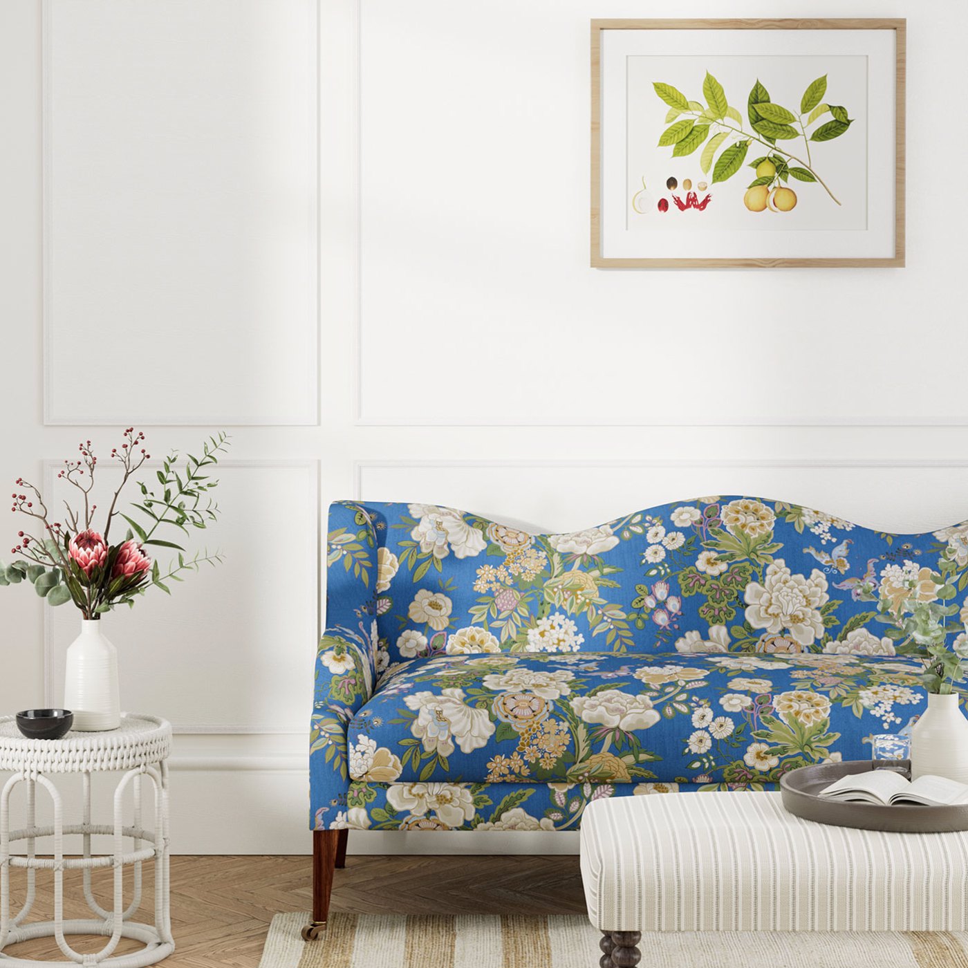 Emperor Peony Room Fabric 2 - Blue