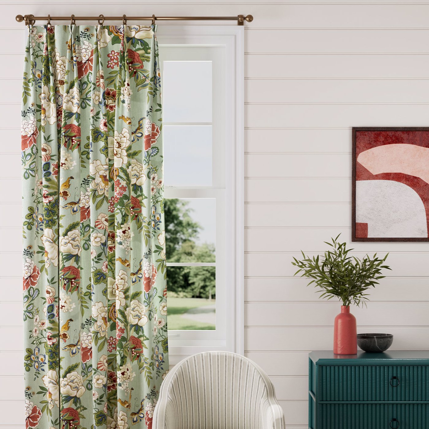 Emperor Peony Room Fabric - Teal