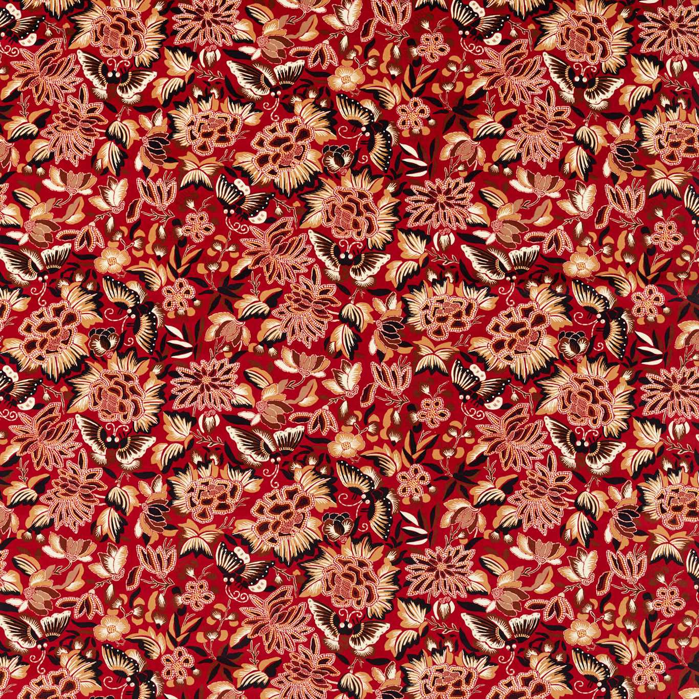 Amara Butterfly Fabric - Red