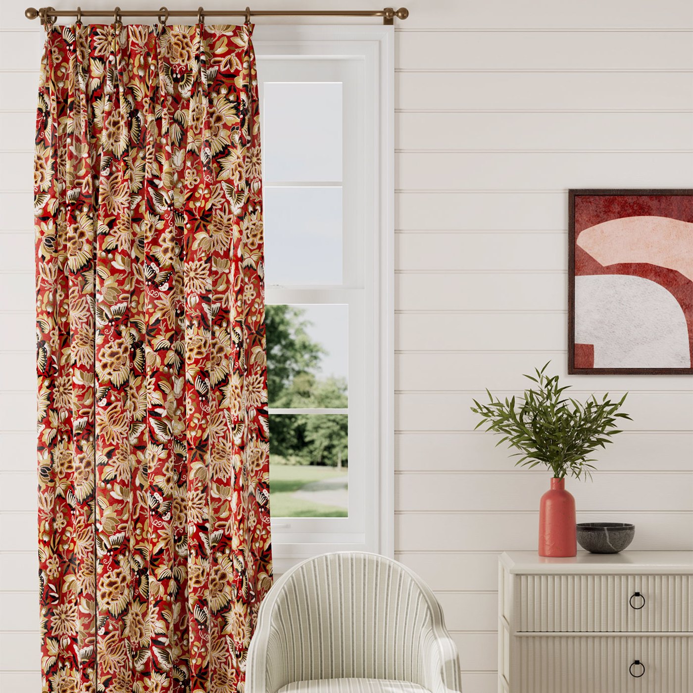 Amara Butterfly Room Fabric - Red