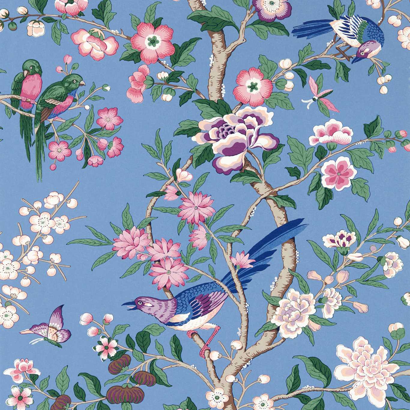 Chinoiserie Hall Wallpaper - Blue