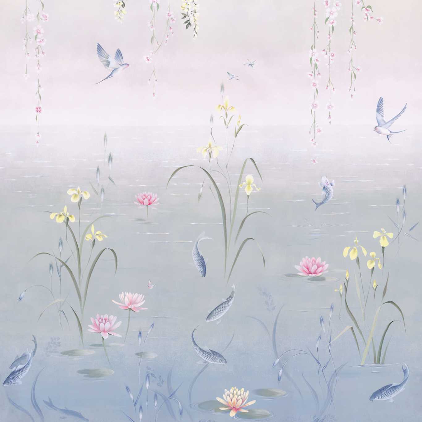 Water Garden Wallpaper - Blue