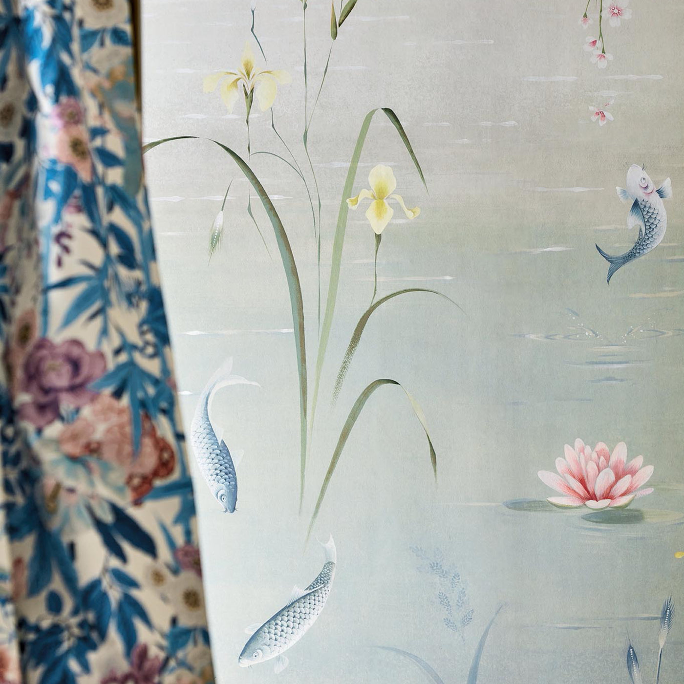 Water Garden Room Wallpaper 2 - Blue