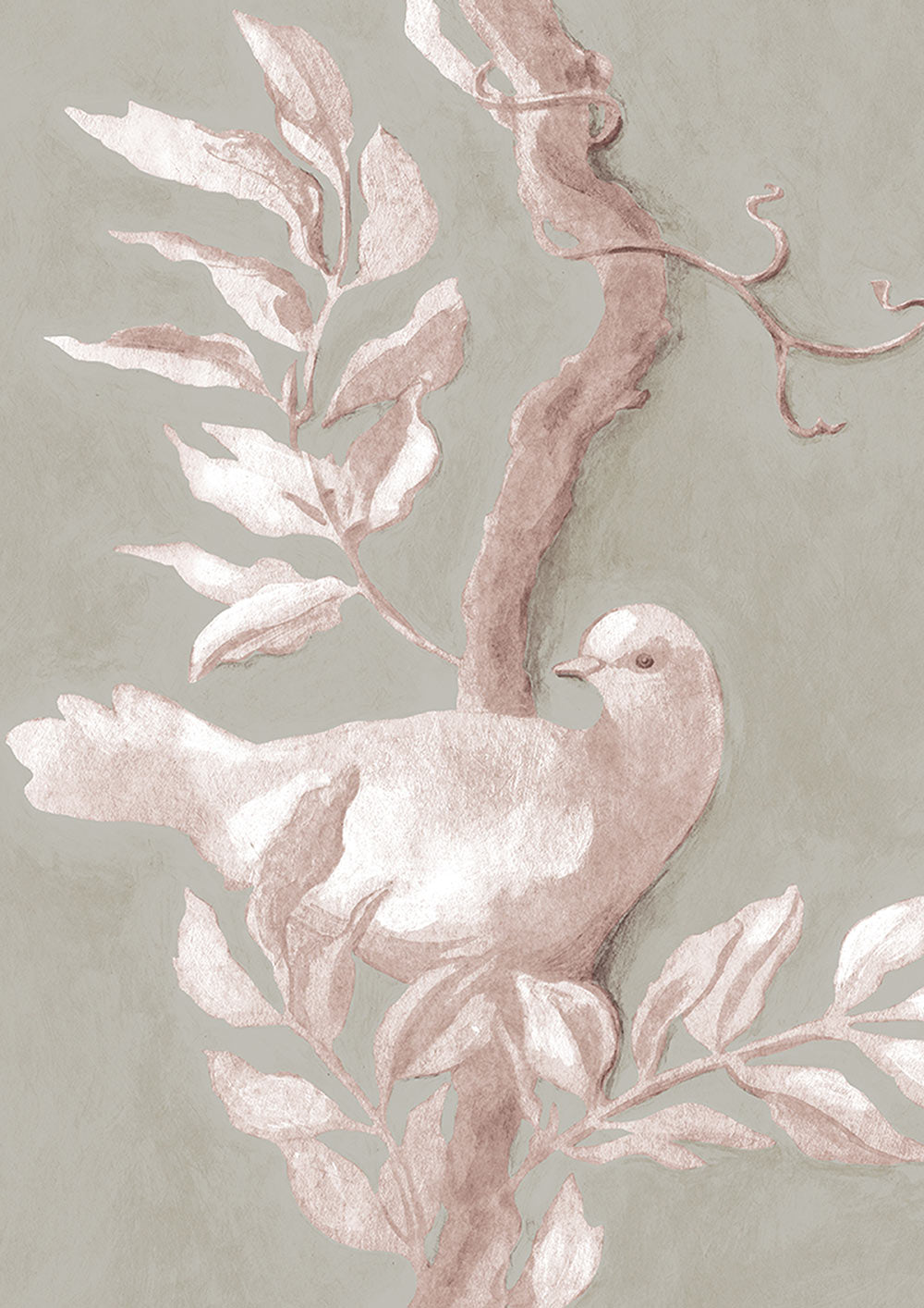 Doves Room Wallpaper - Pink
