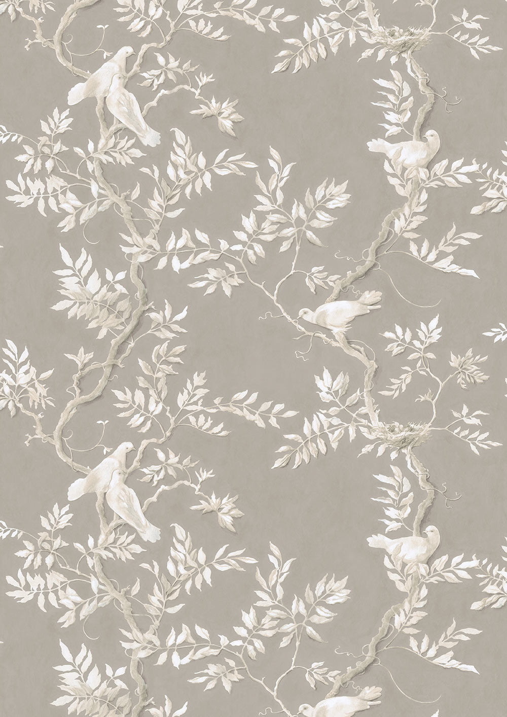 Doves Room Wallpaper - Gray