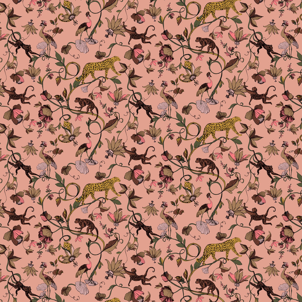 Exotic Wildlings Wallpaper - Pink