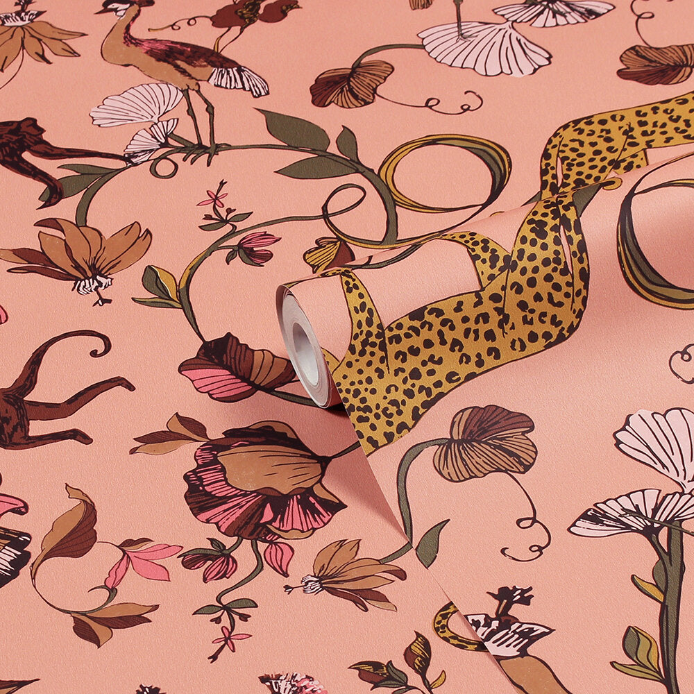 Exotic Wildlings Wallpaper - Pink