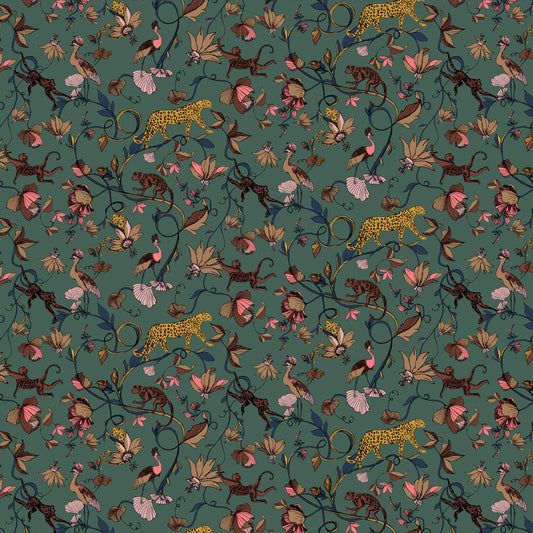 Exotic Wildlings Wallpaper - Green
