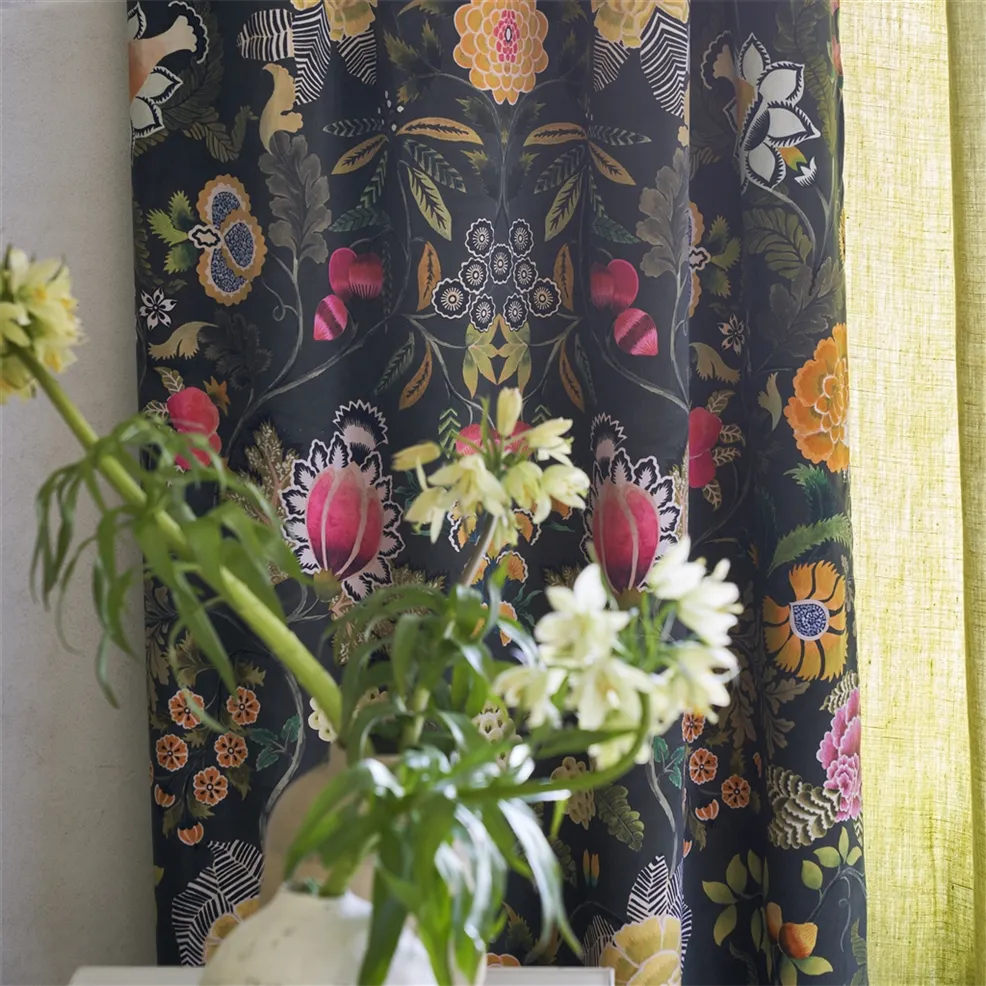 Brocart Decoratif Velours Olive Room Fabric