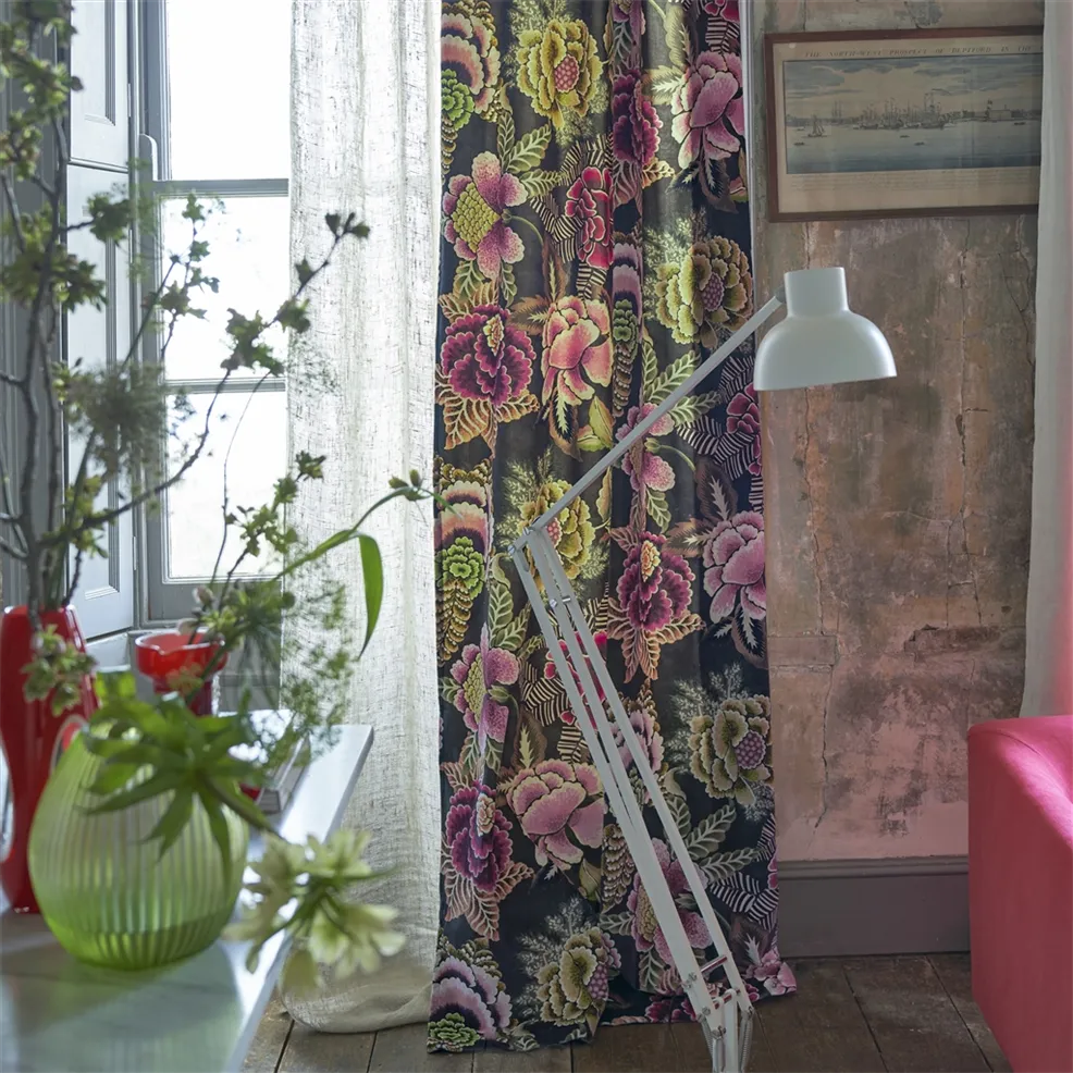 Rose De Damas Velours Cranberry Room Fabric