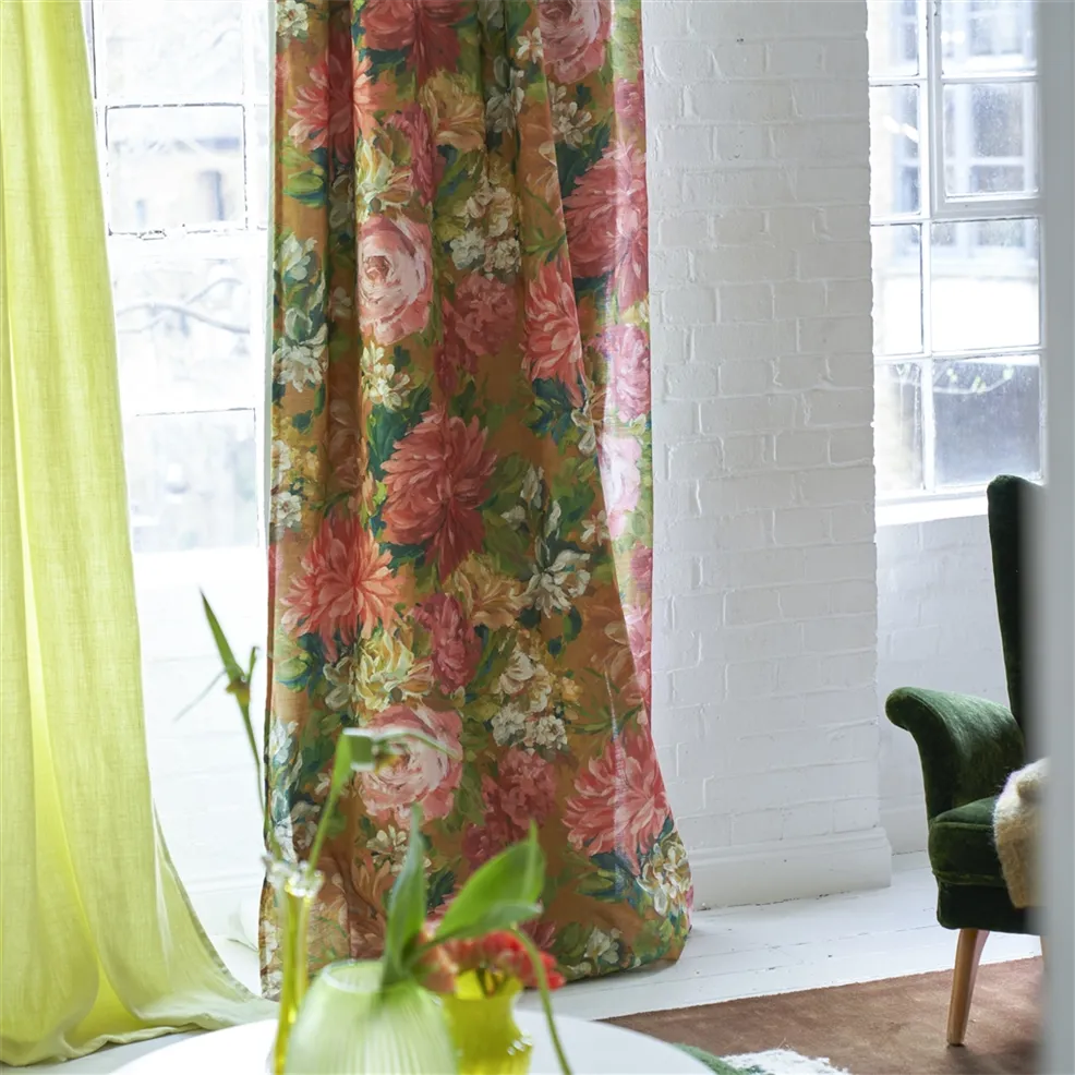 Fleurs D Artistes Terracotta Room Fabric