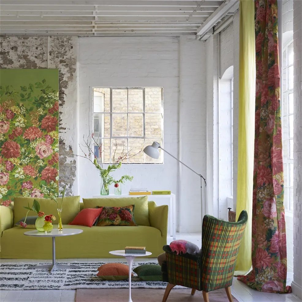 Fleurs D Artistes Terracotta Room Fabric