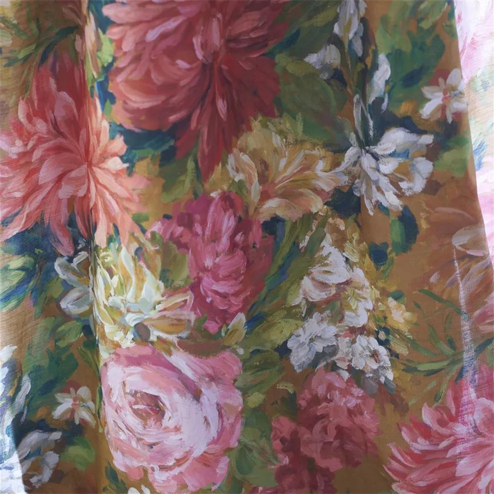 Fleurs D Artistes Terracotta Room Fabric