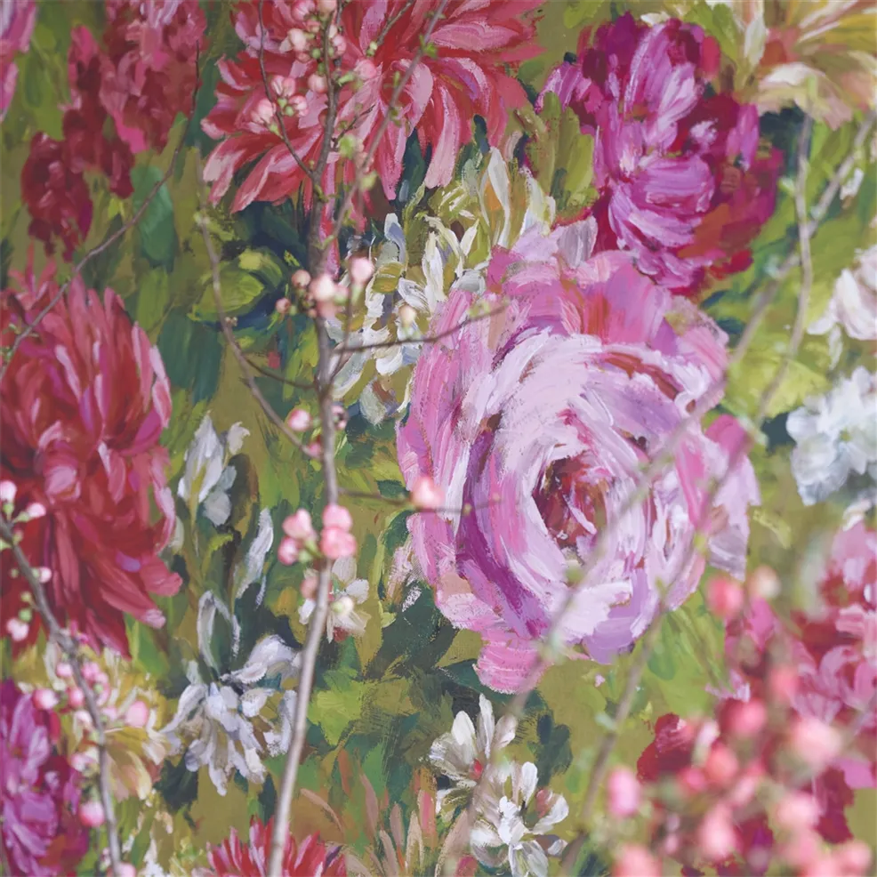 Fleurs D Artistes Terracotta Room Fabric