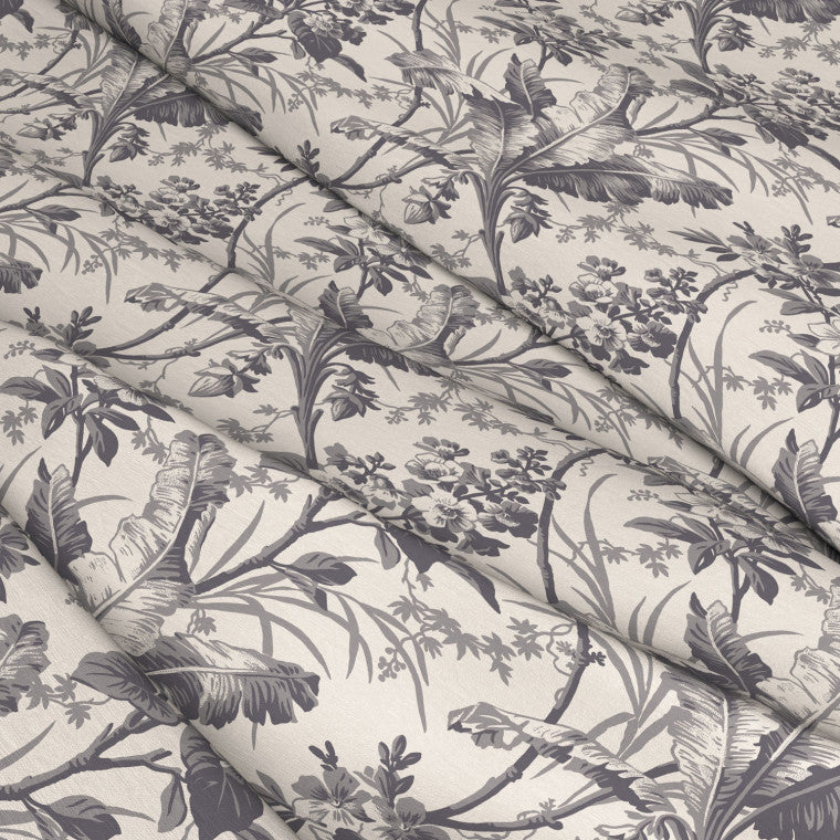 FERNBROOK Charcoal Linen Mix Fabric - Warner House