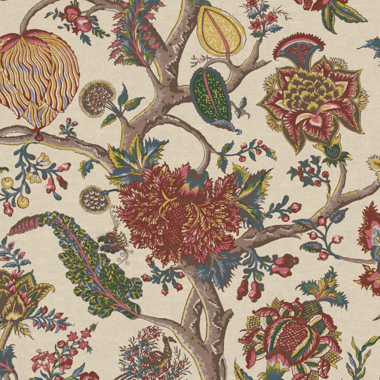 FLAME OF THE FOREST Antique Linen Mix Fabric - Warner House